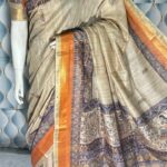 Beautiful Madhubani print Pallu saree