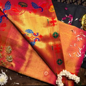✨royal red & pink paithani saree✨